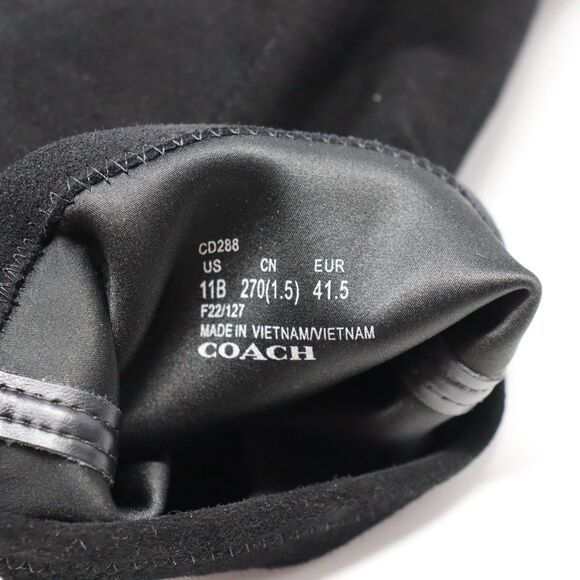 $350 Coach Restored Jade Bootie SUEDE BLACK POINTY GOLD "C" HEEL SOCK 11 - Picture 4 of 7